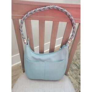 Retired Light Turquoise Brighton Leather Hobo Bag Carried Once EUC MSRP $375